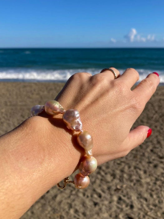 Pink Baroque Pearl Bracelet