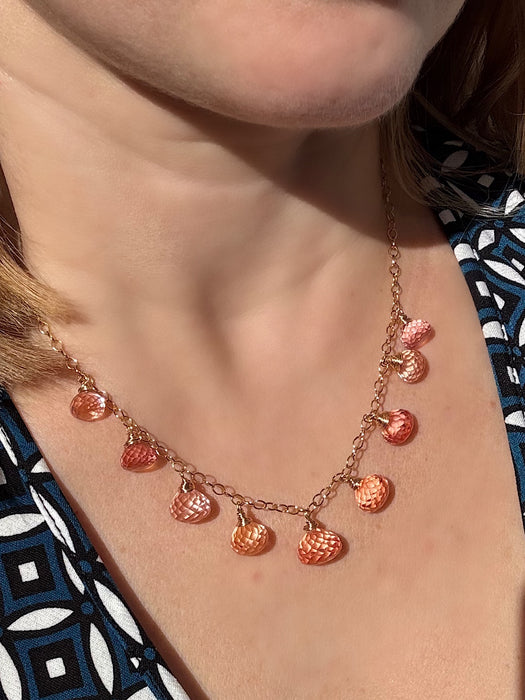 Peach Padparadscha Sapphire Necklace