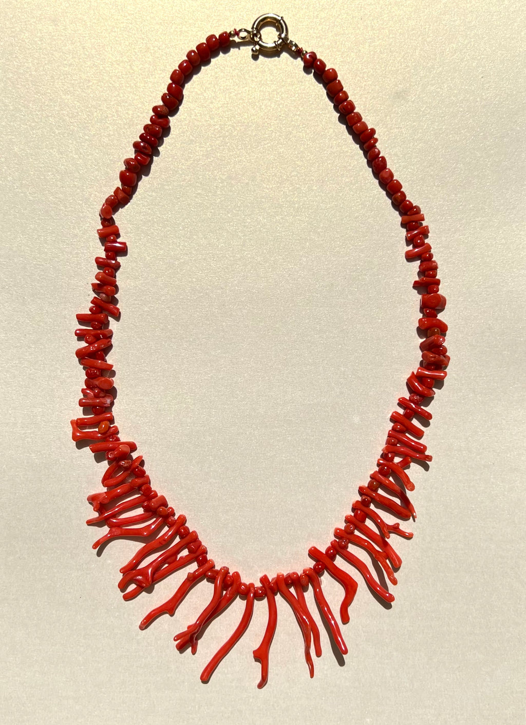 Red Coral Branch Necklace