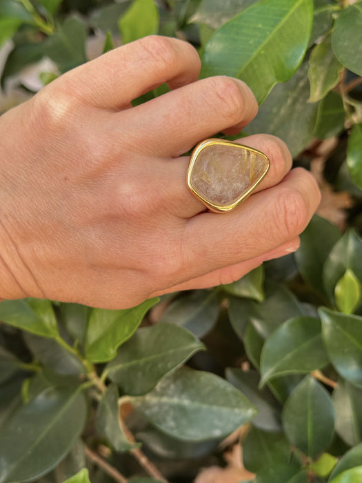 Rutilated Quartz Statement Ring