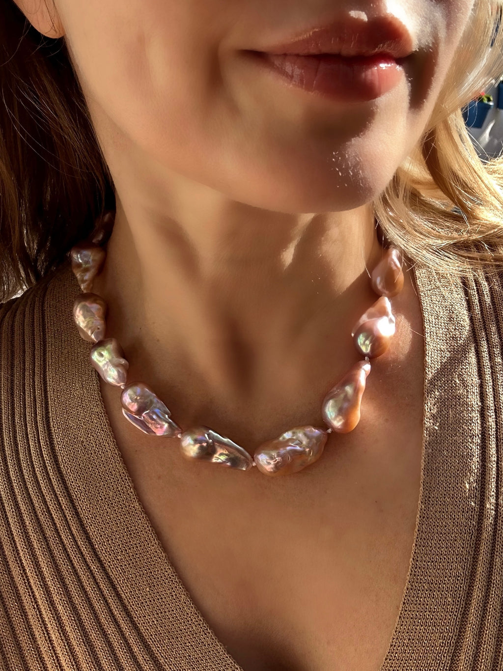 Purple Baroque Pearl Necklace