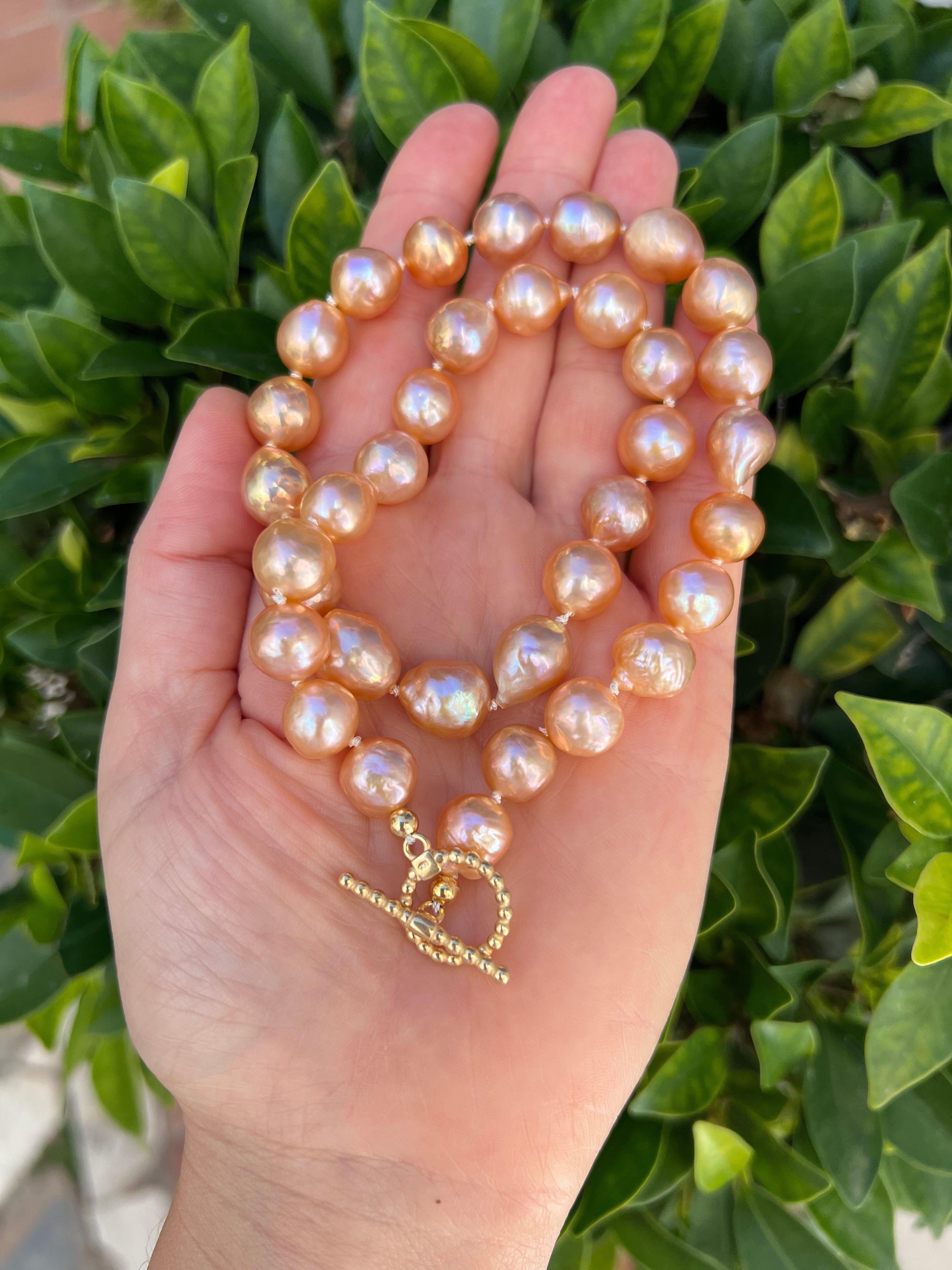 Golden Edison Pearl Necklace