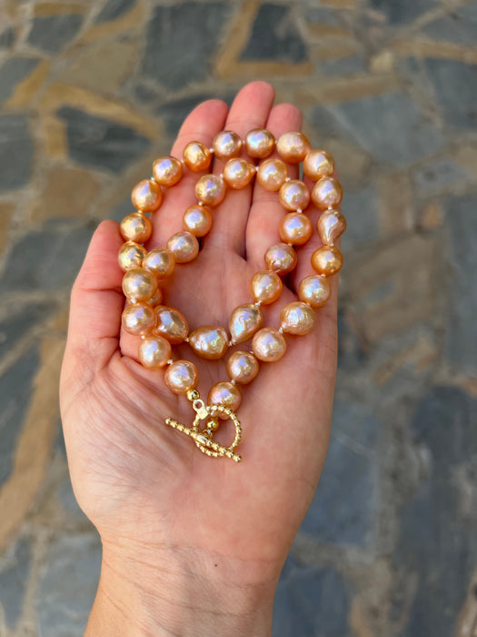 Golden Edison Pearl Necklace
