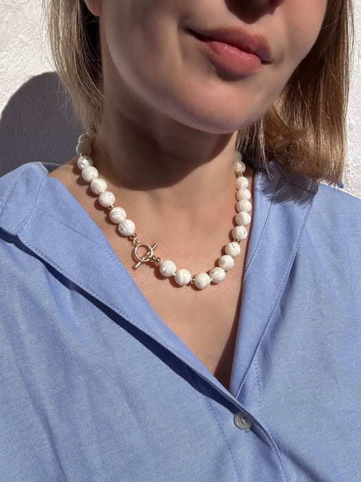 Mother of Pearl Beaded Necklace