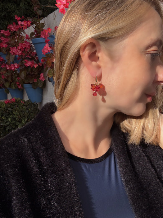 Dark Pink Padparadscha Sapphire earrings