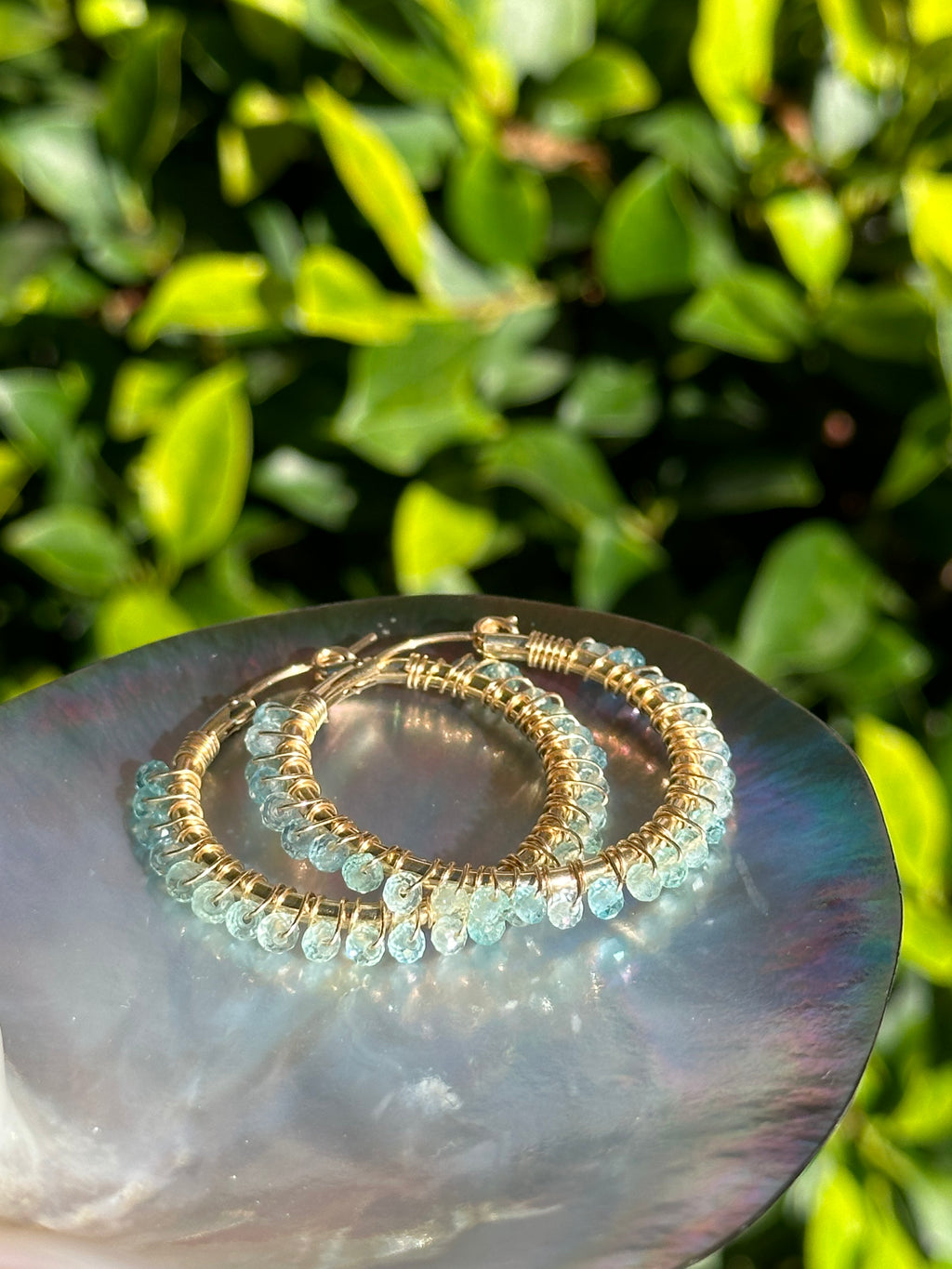 Apatite Hoop Earrings
