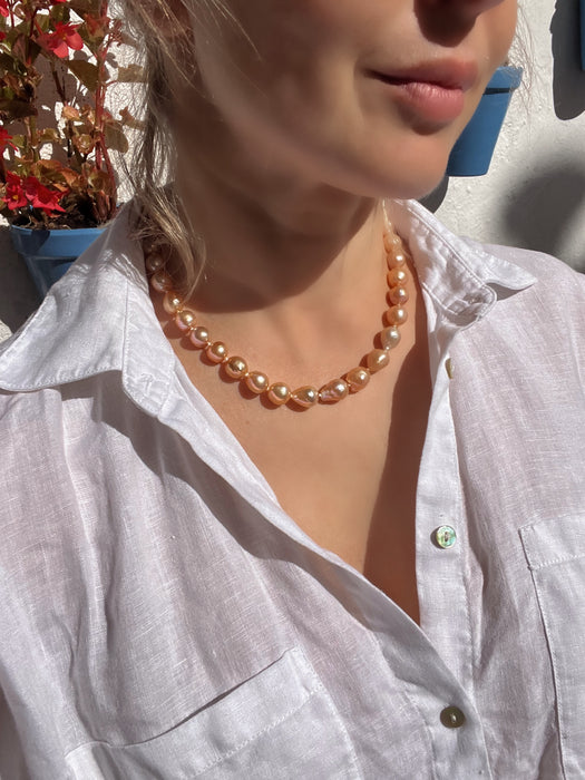 Golden Edison Pearl Necklace