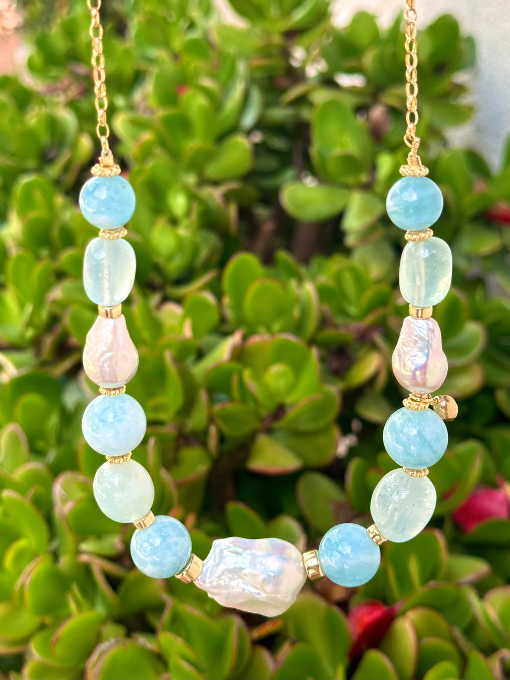 Aquamarine statement necklace Mirabel