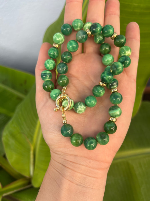 Peacock Agate Beaded Necklace