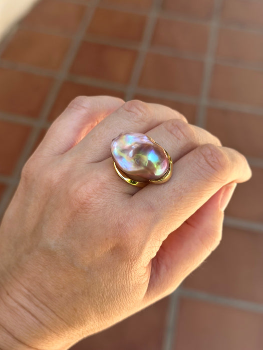 Purple Baroque Pearl Ring