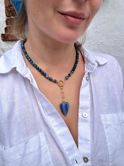 Kyanite necklace with heart pendant