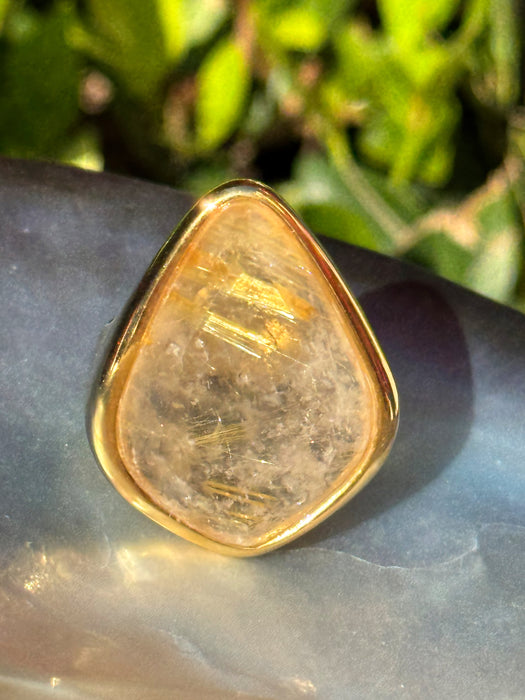 Rutilated Quartz Statement Ring