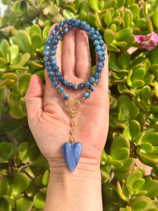 Kyanite necklace with heart pendant