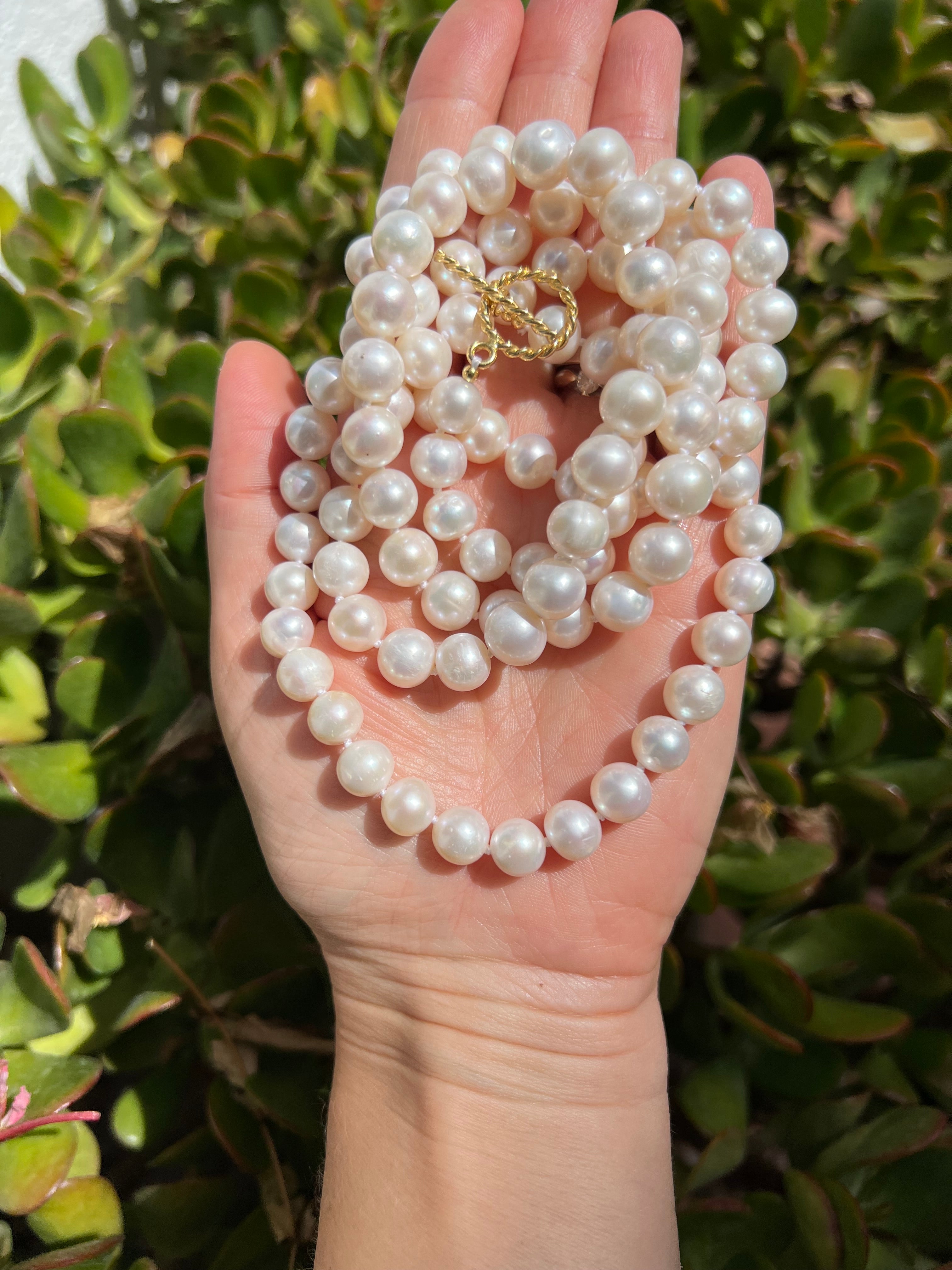 Timeless Classic Long Pearl Necklace