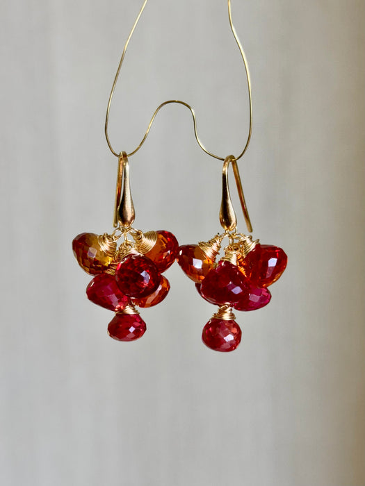 Dark Pink Padparadscha Sapphire earrings