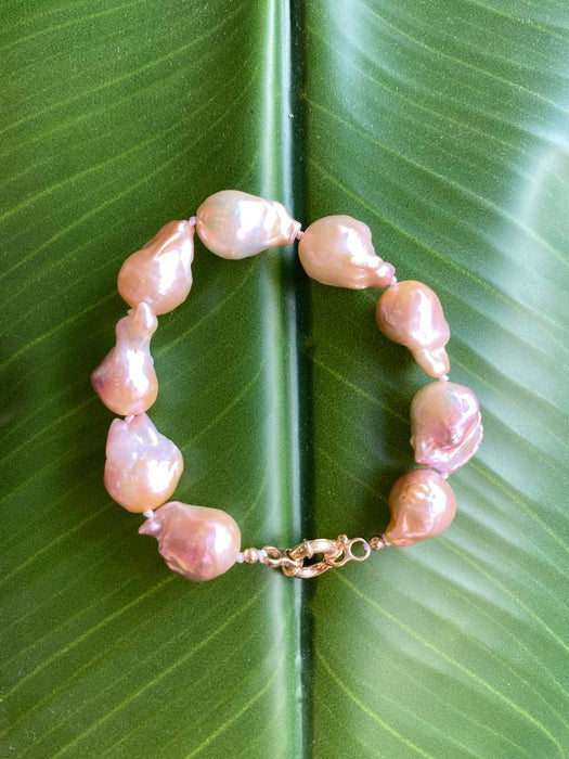 Pink Baroque Pearl Bracelet