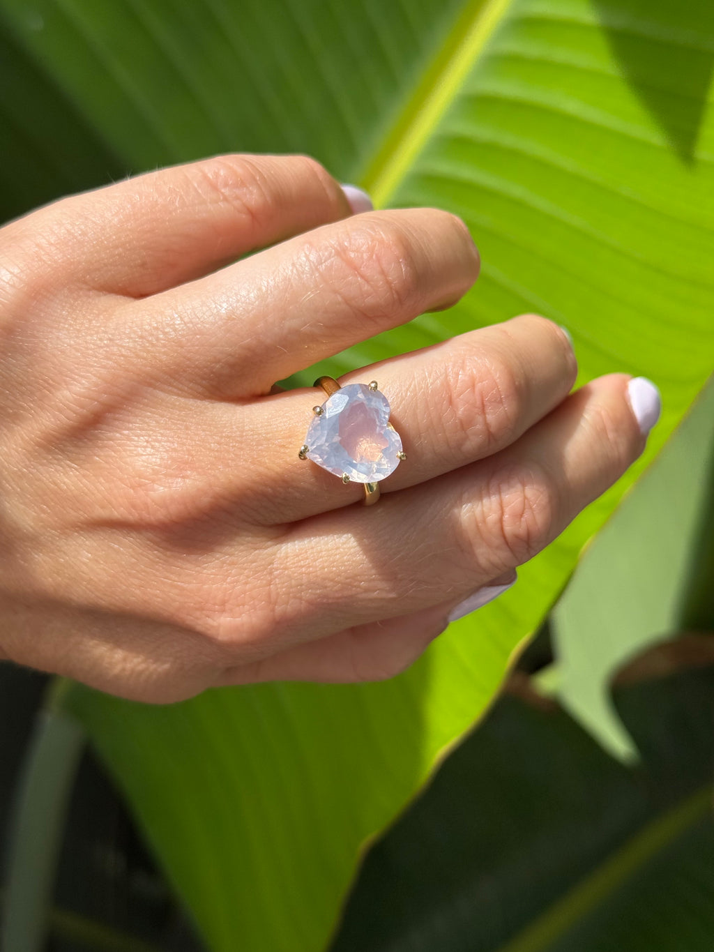 Heart Lavender Quartz Ring