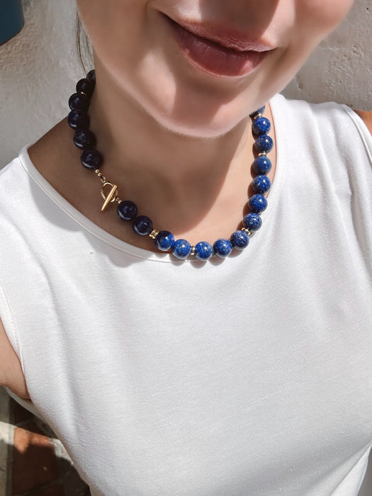 Chunky Gumball Lapis Lazuli Necklace