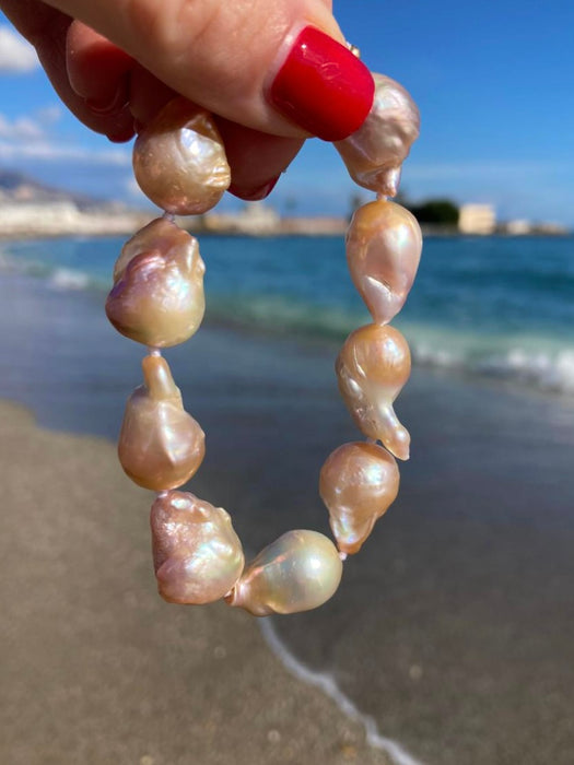 Pink Baroque Pearl Bracelet