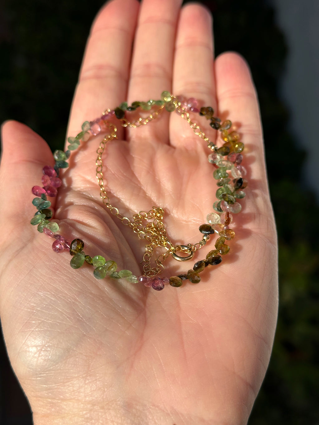 Multi Tourmaline Briolette Necklace