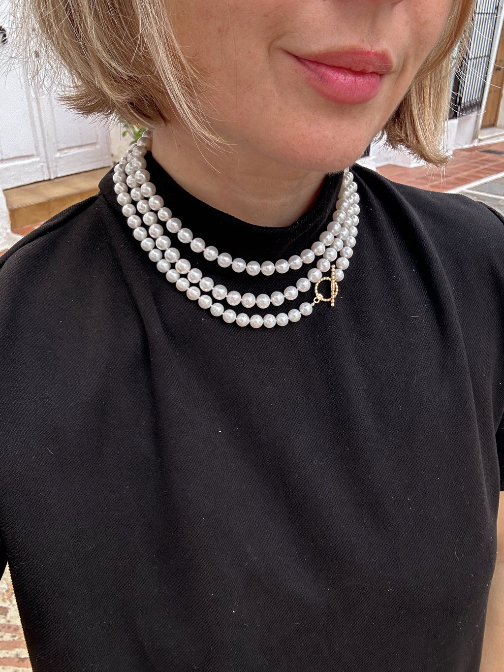 Long Rope Pearl Necklace, White Freshwater Pearls