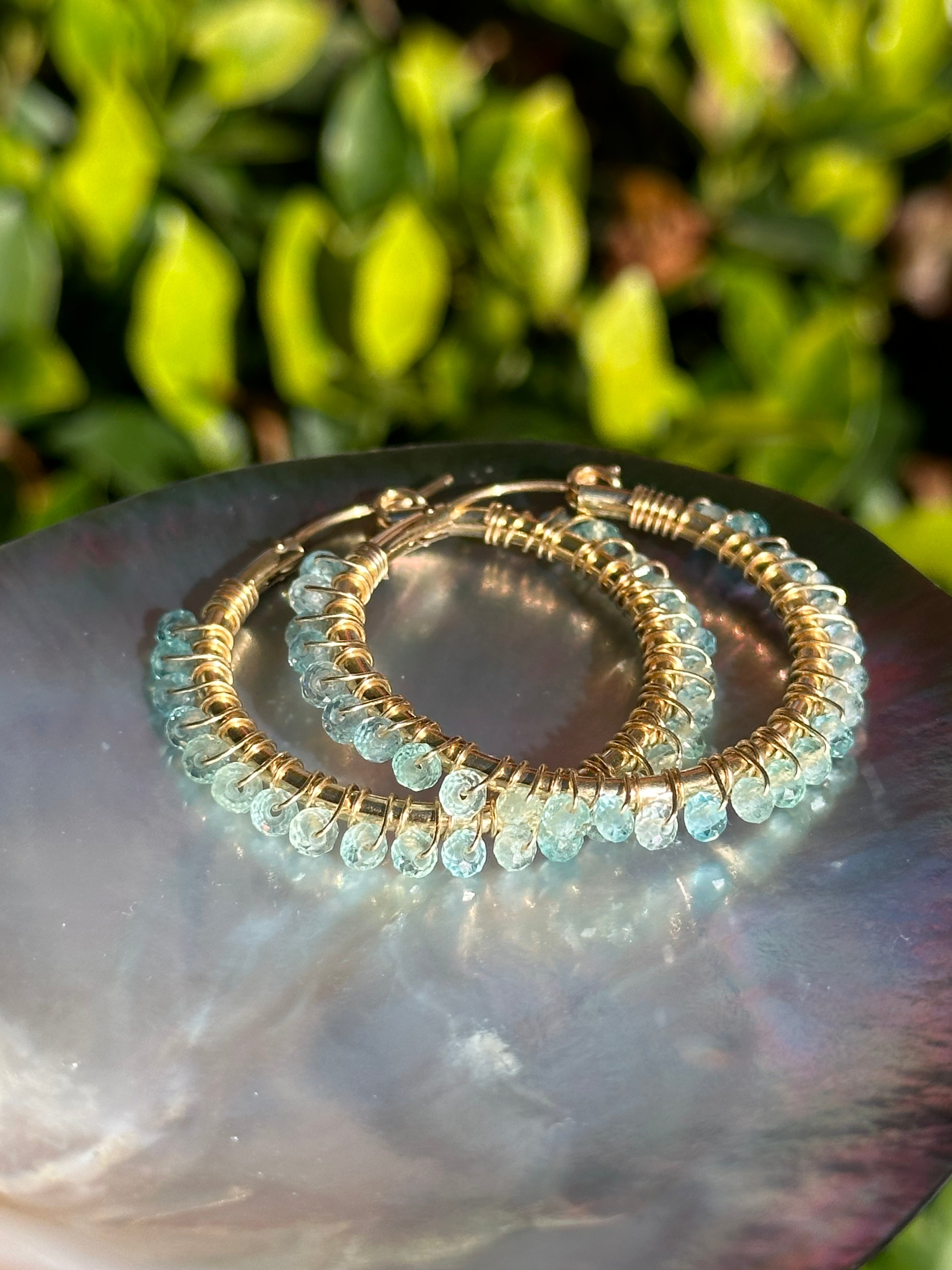 Apatite Hoop Earrings