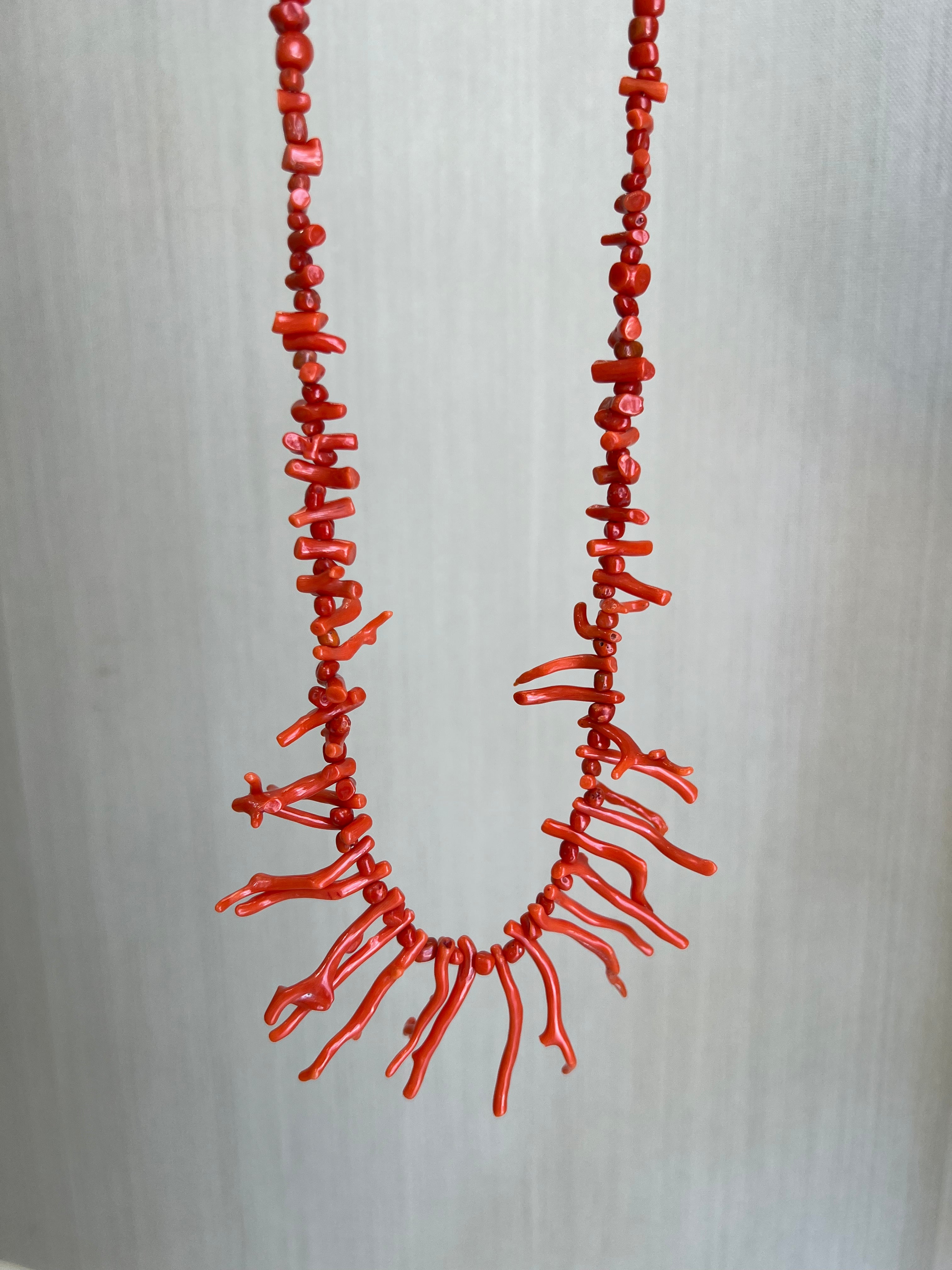 Red Coral Branch Necklace