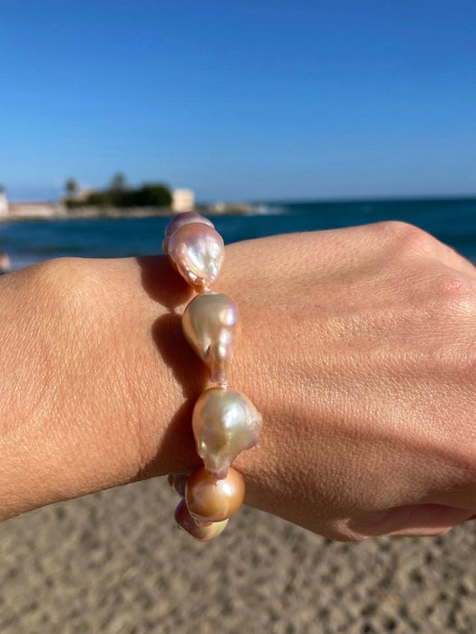 Pink Baroque Pearl Bracelet