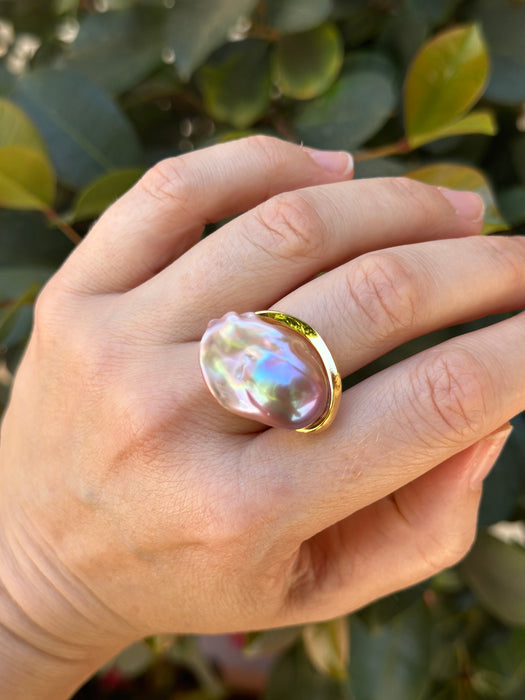 Purple Baroque Pearl Ring