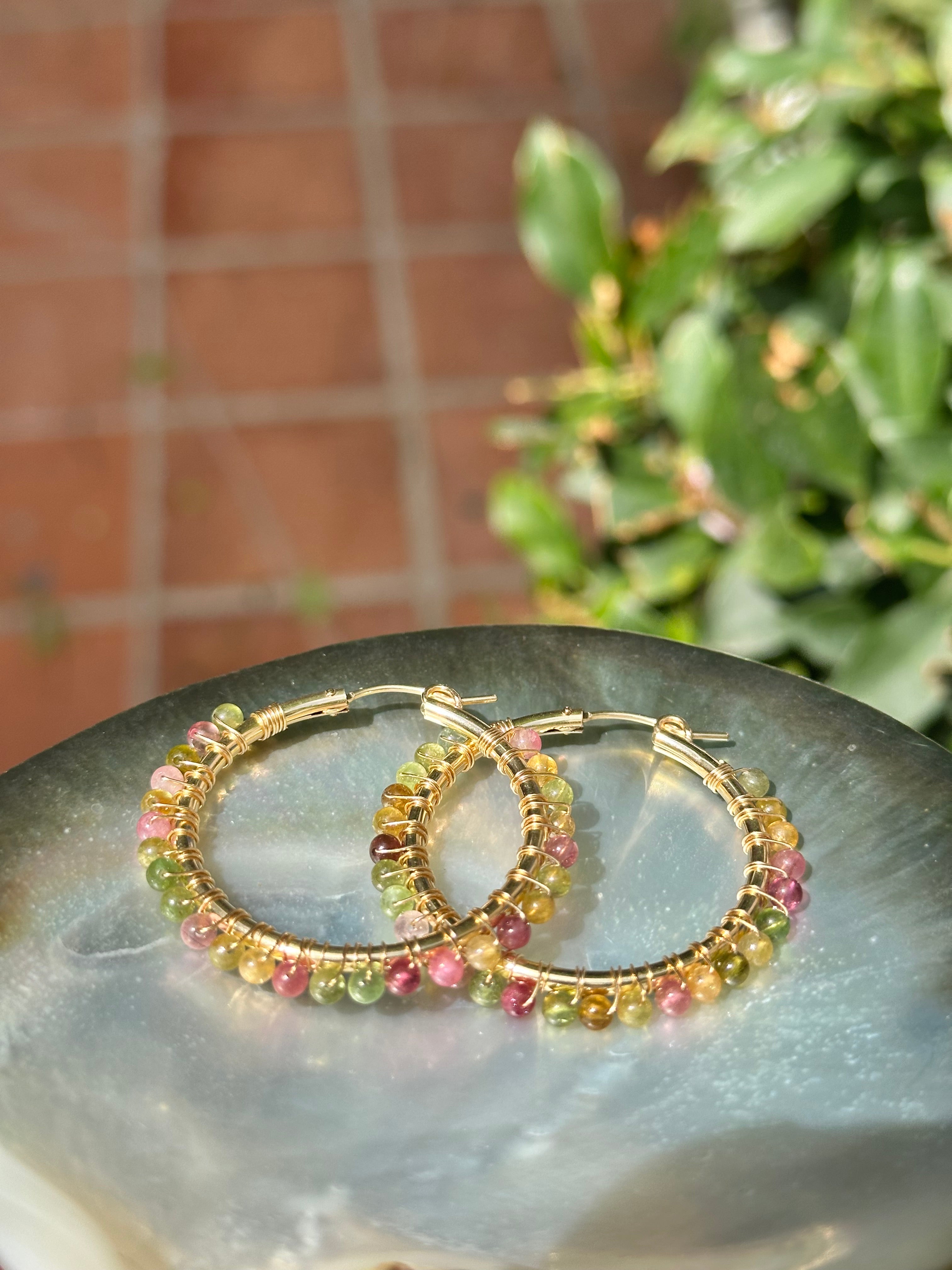 Tourmaline Hoop Earrings