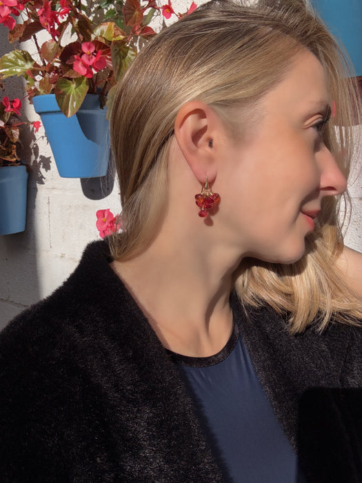 Dark Pink Padparadscha Sapphire earrings