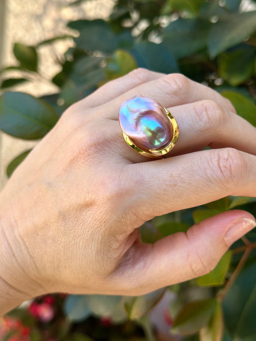 Purple Baroque Pearl Ring