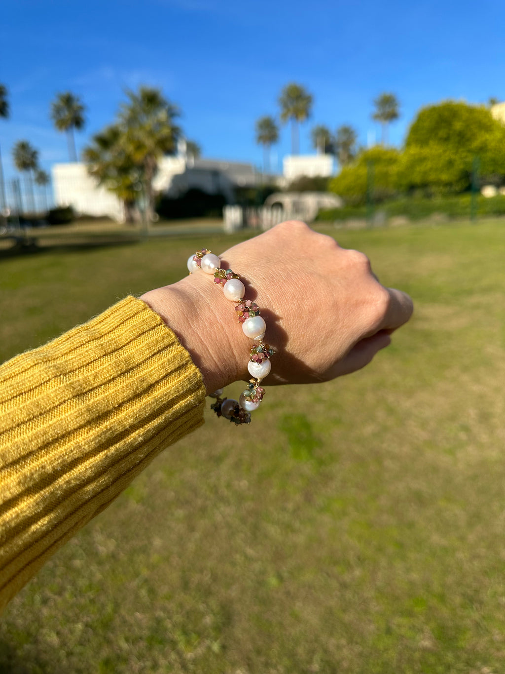 Pearl And Multi Tourmaline Bracelet