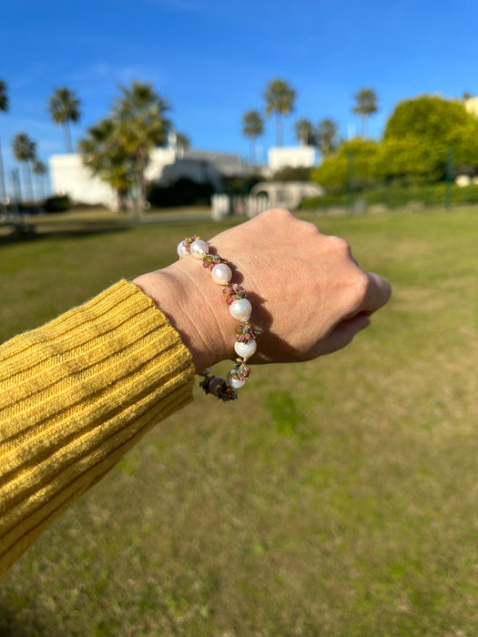 Pearl And Multi Tourmaline Bracelet