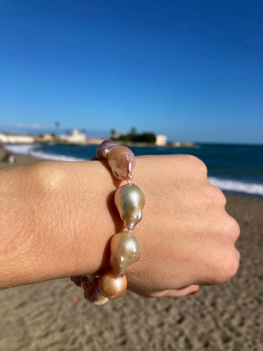 Pink Baroque Pearl Bracelet