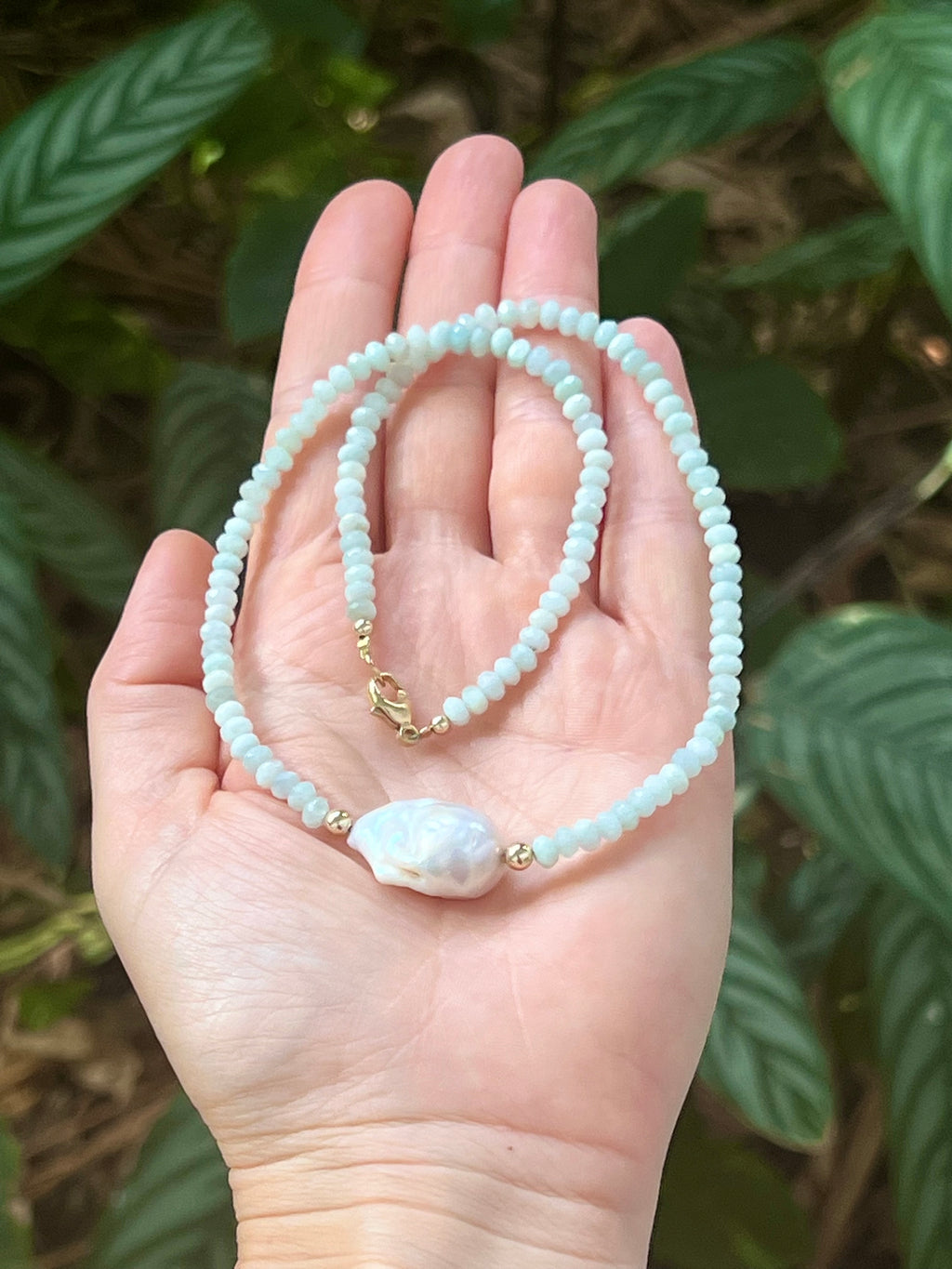 Jade and Baroque Pearl Necklace