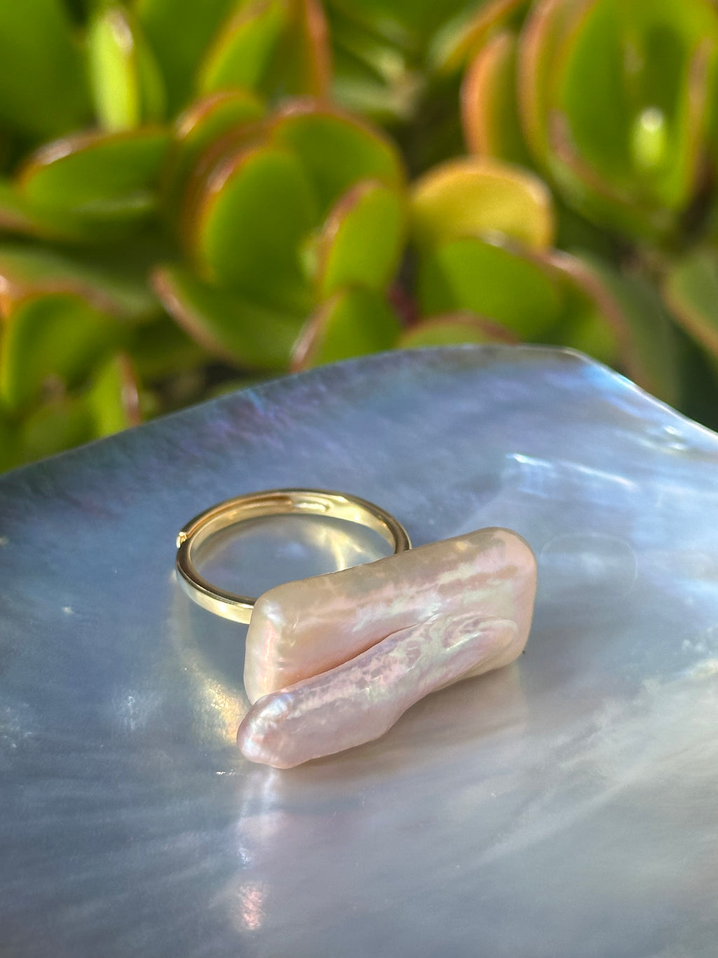 Square Baroque Pearl Cocktail Ring