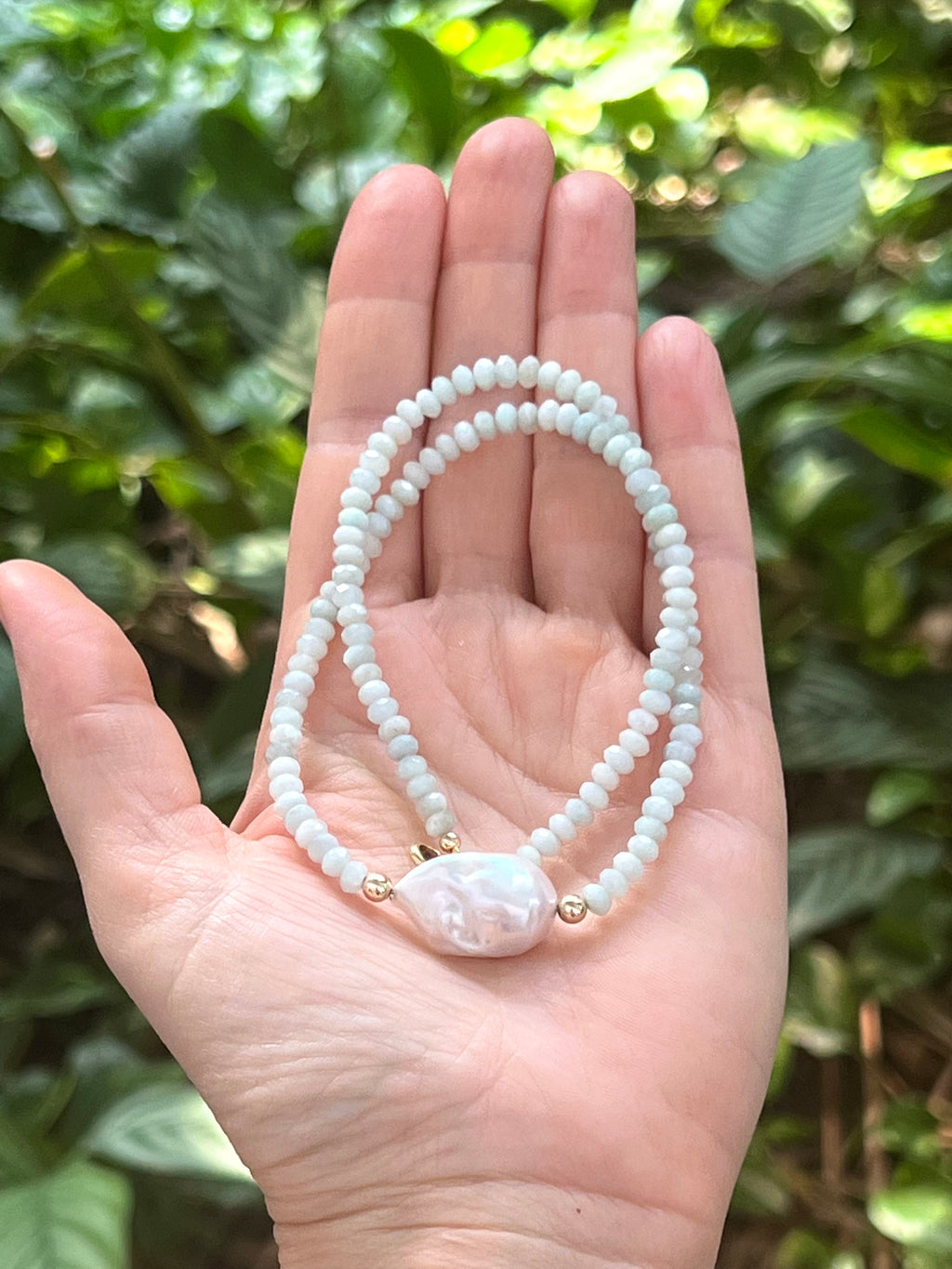 Jade and Baroque Pearl Necklace