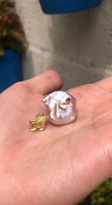 Pearl Fish Brooch