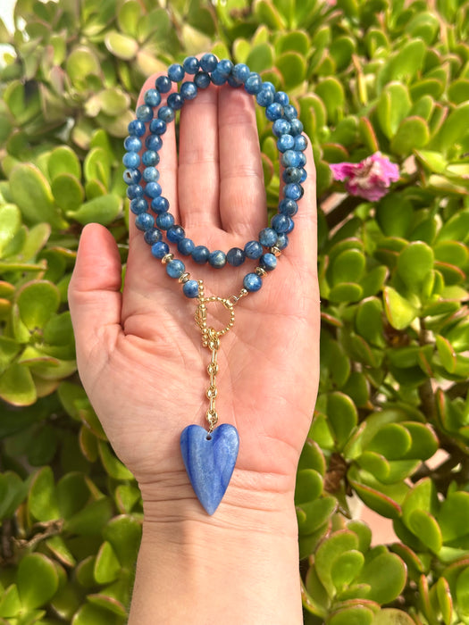 Kyanite necklace with heart pendant