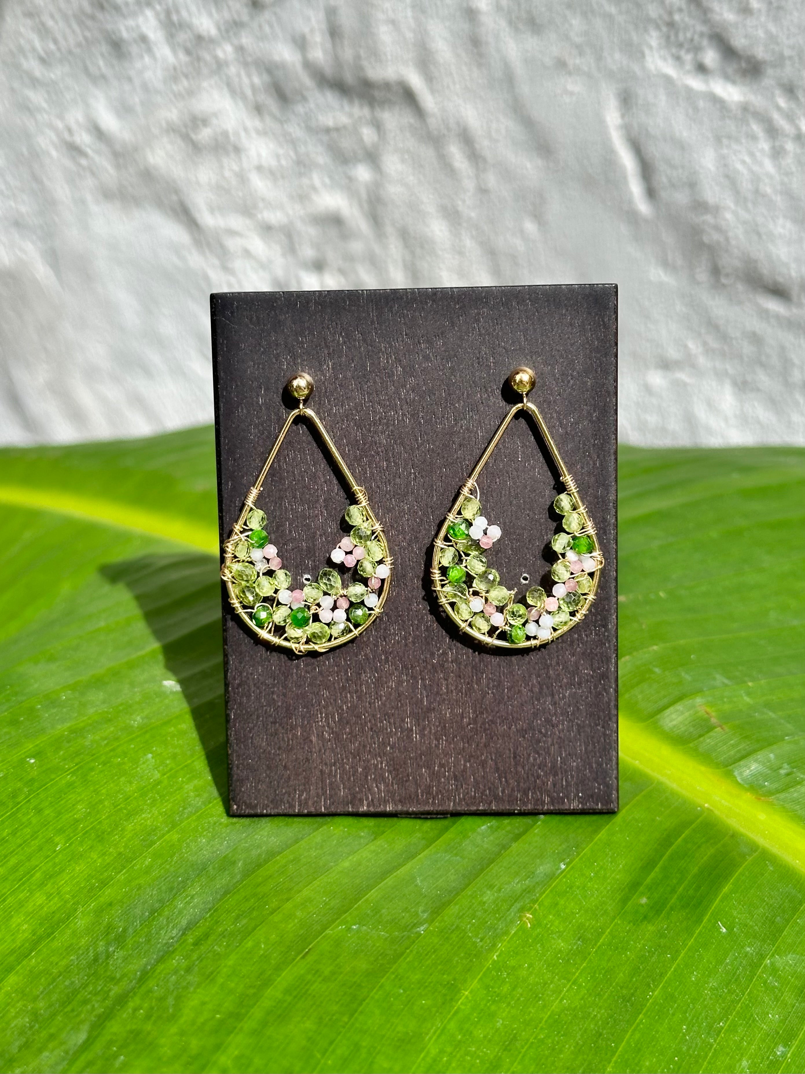 Floral Gemstone Earrings “Jardines Secretos”