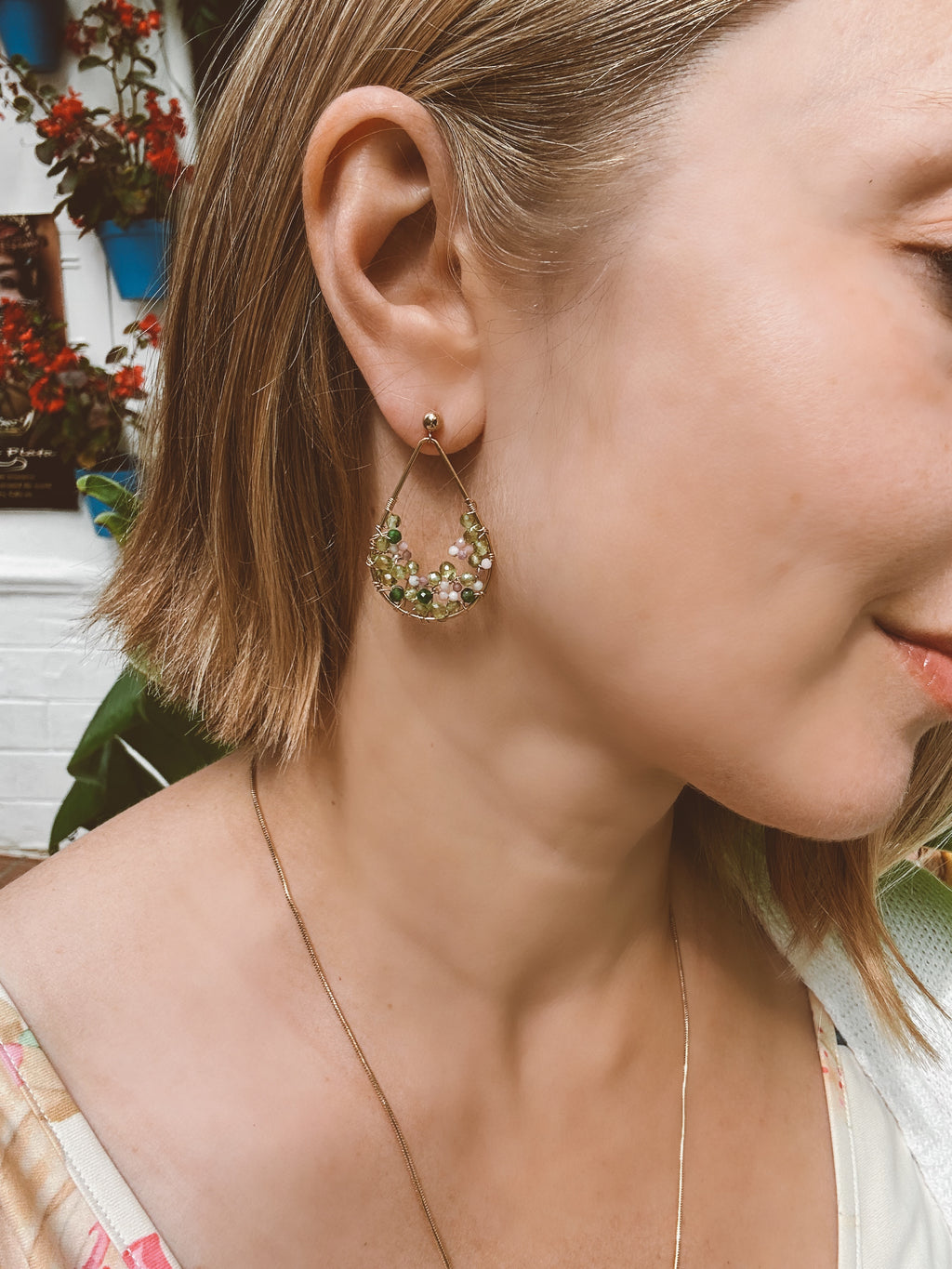Floral Gemstone Earrings “Jardines Secretos”