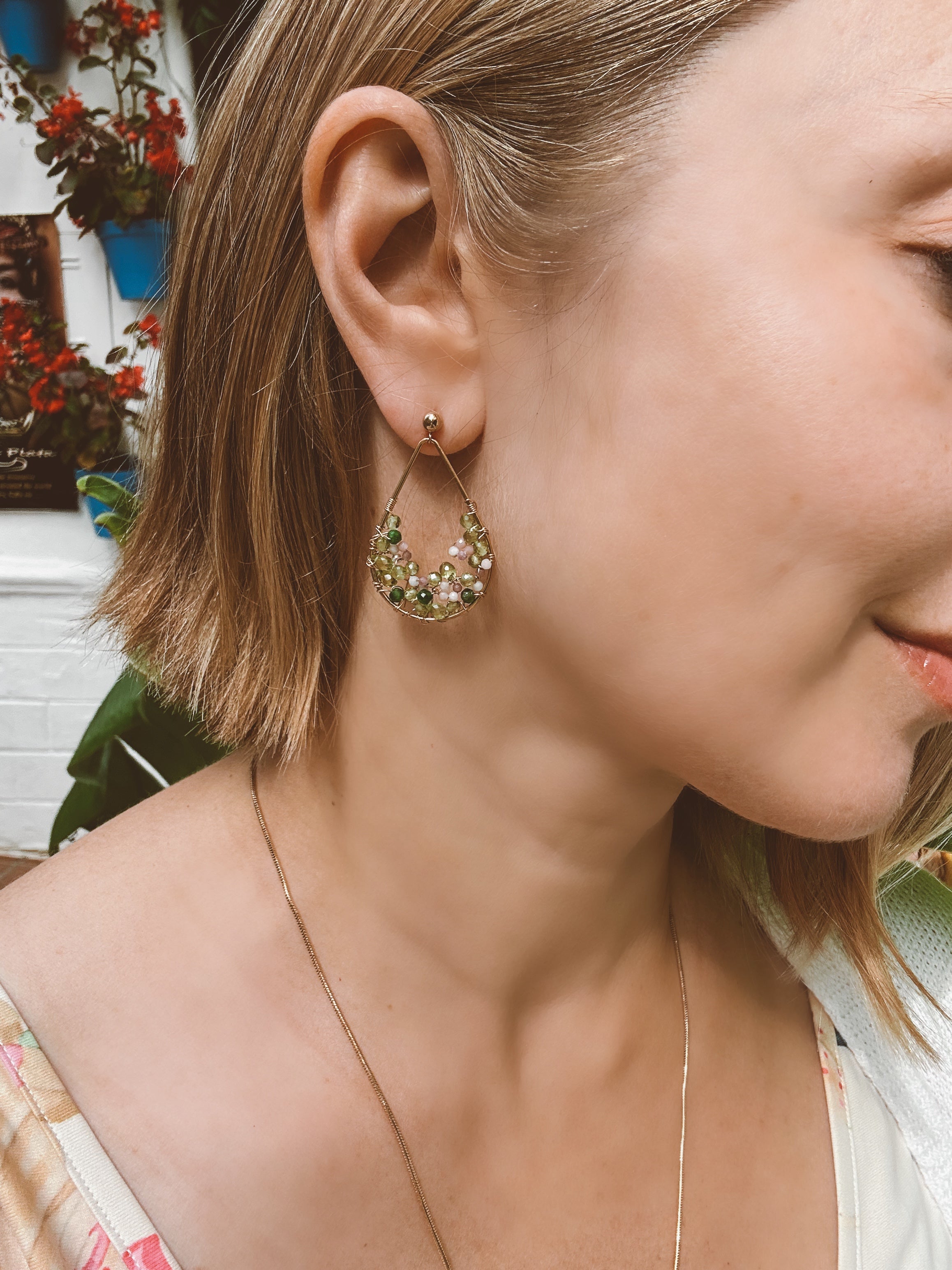 Floral Gemstone Earrings “Jardines Secretos”
