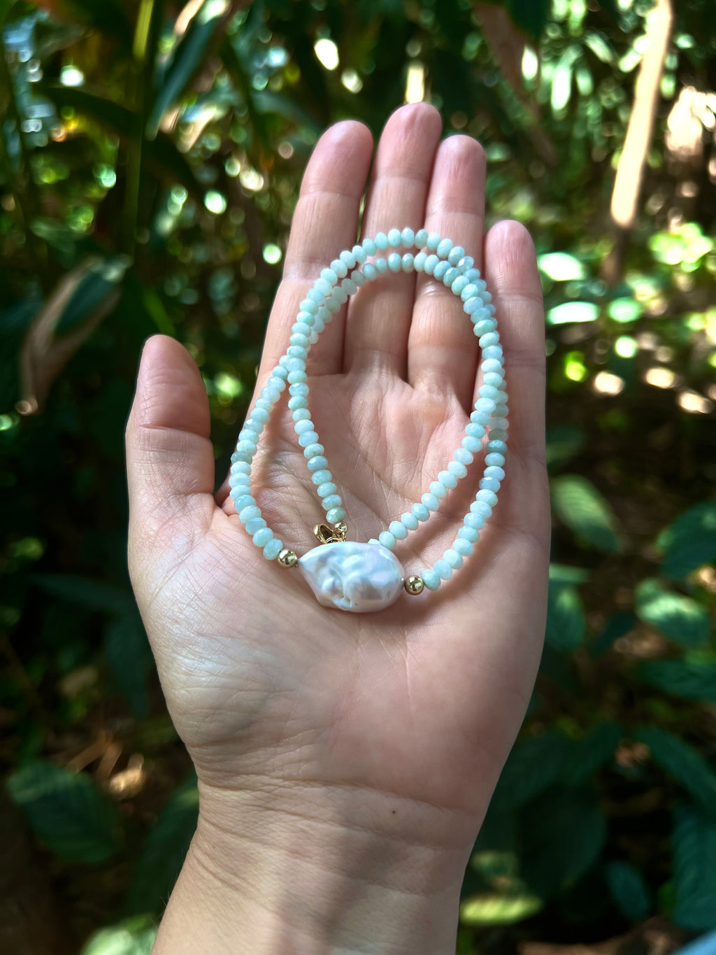 Jade and Baroque Pearl Necklace