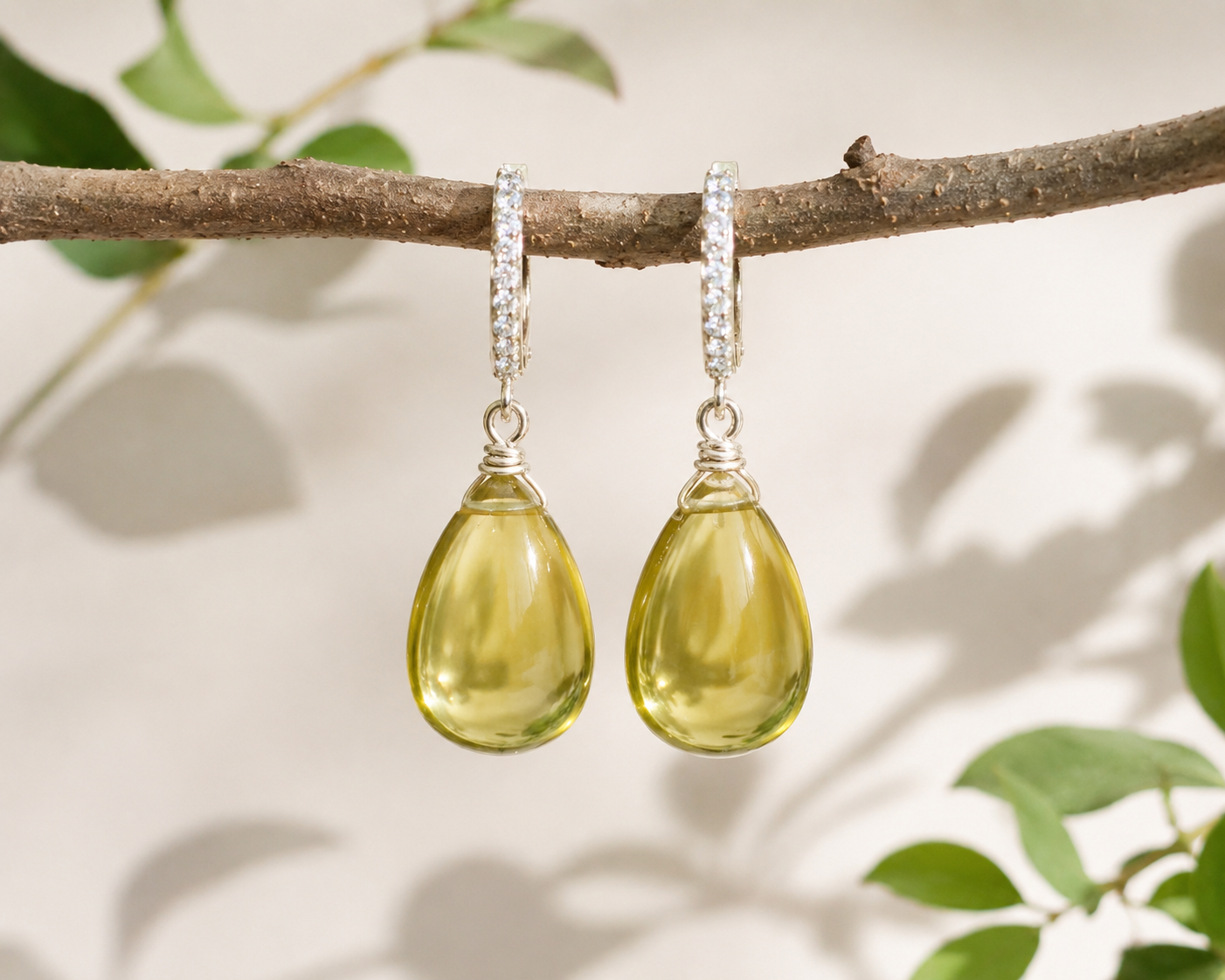 Lemon Quartz Drop Earrings “Lima”