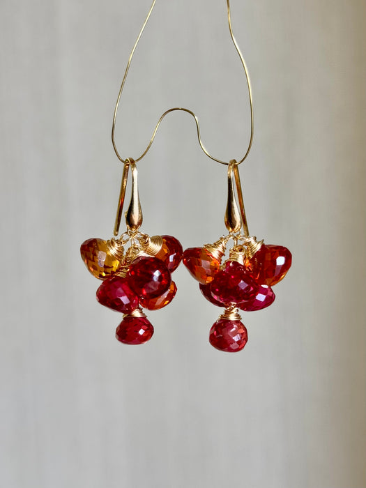 Dark Pink Padparadscha Sapphire earrings