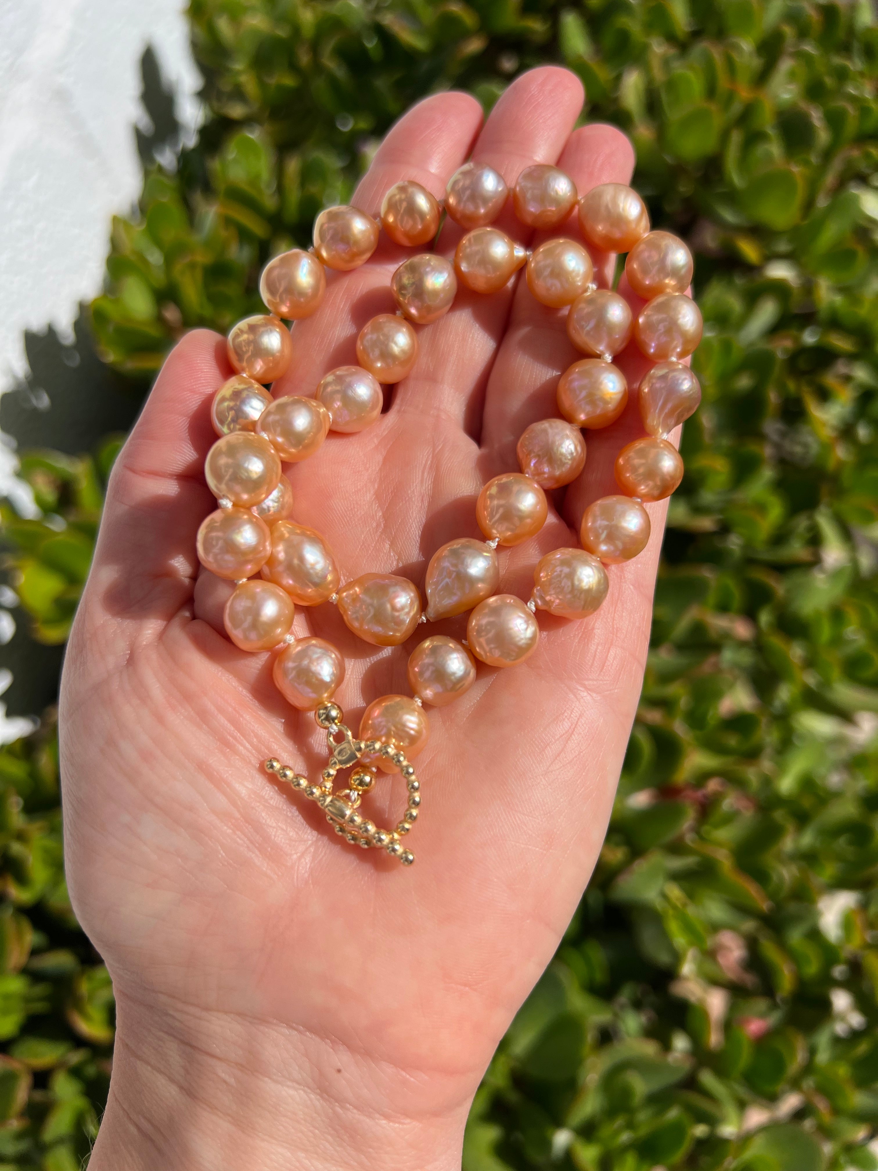 Golden Edison Pearl Necklace