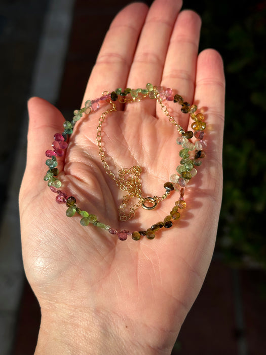 Multi Tourmaline Briolette Necklace