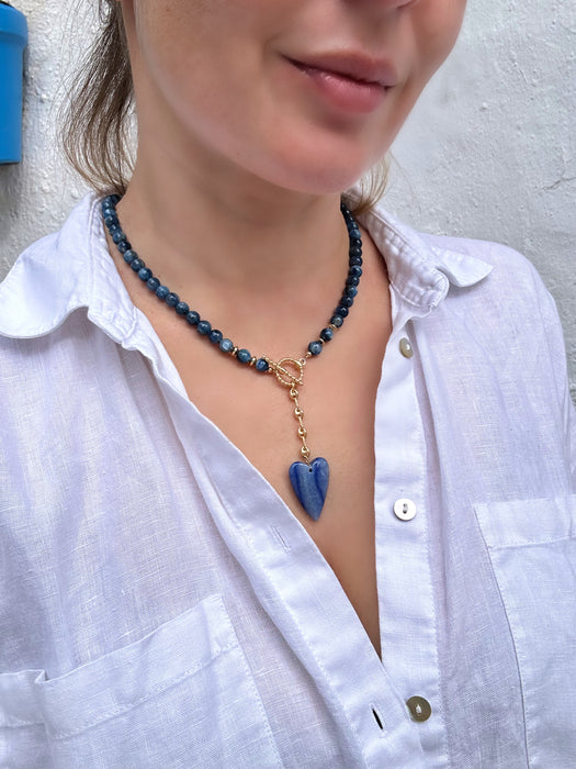 Kyanite necklace with heart pendant