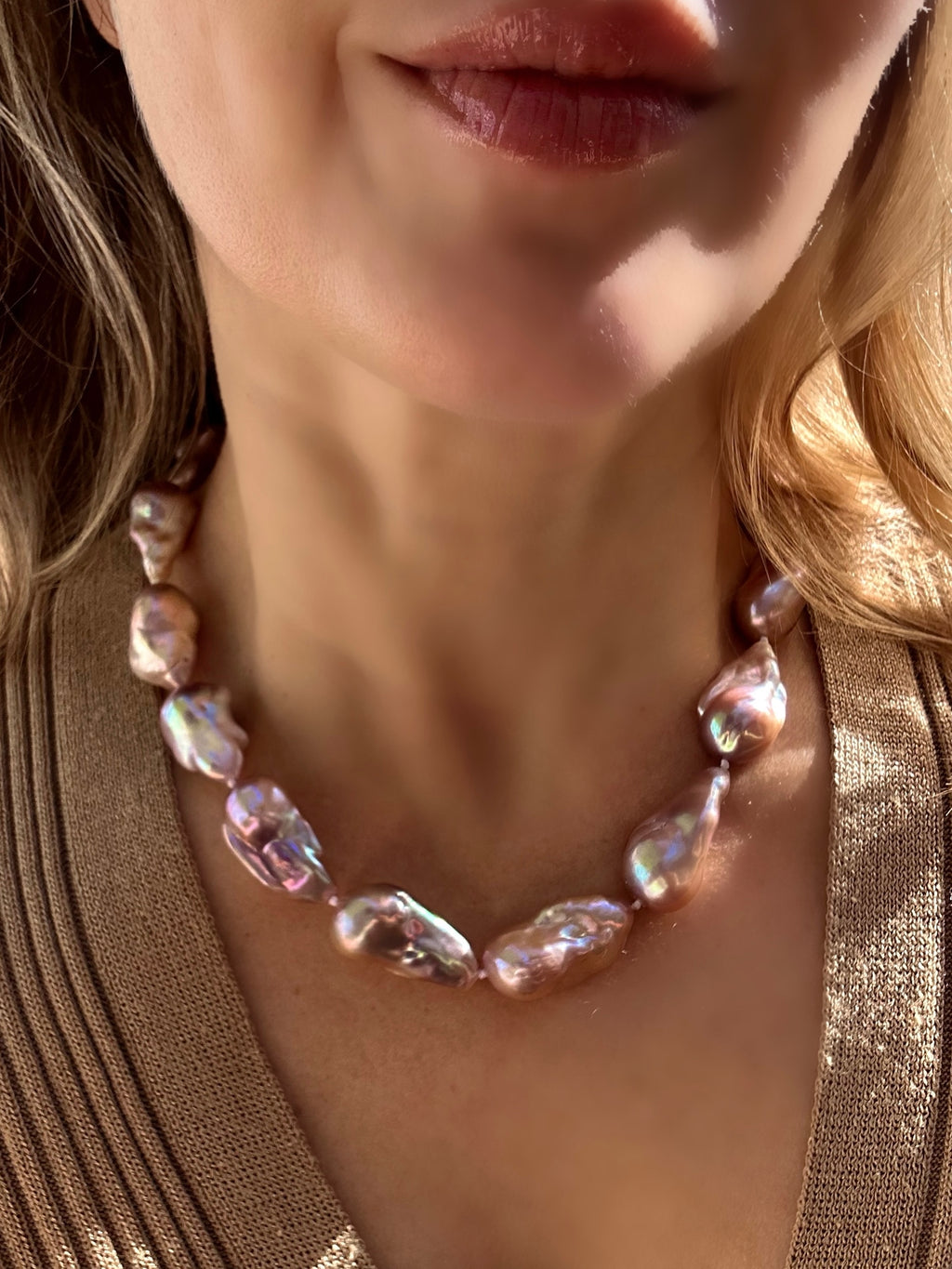 Purple Baroque Pearl Necklace